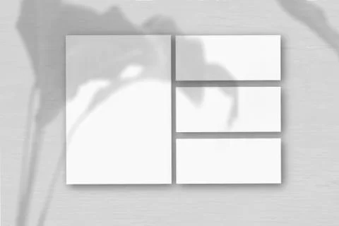 Several horizontal and vertical sheets of white textured paper on the backgro Stock Illustration