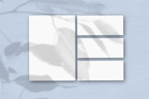 Several horizontal and vertical sheets of white textured paper on the backgro Stock Illustration