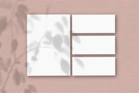 Several horizontal and vertical sheets of white textured paper on the backgro Stock Illustration