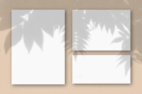 Several horizontal and vertical sheets of white textured paper on the backgro Stock Illustration