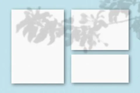 Several horizontal and vertical sheets of white textured paper on the backgro Stock Illustration