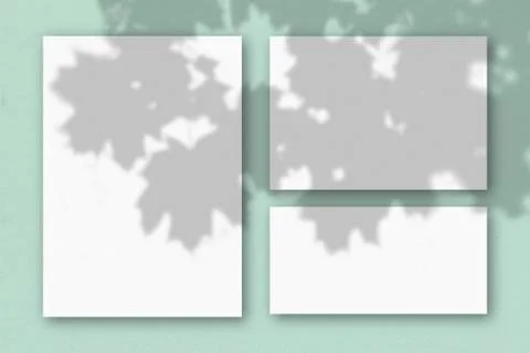 Several horizontal and vertical sheets of white textured paper on the backgro Stock Illustration