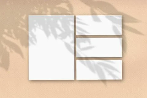 Several horizontal and vertical sheets of white textured paper on the background Stock Illustration