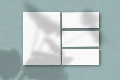 Several horizontal and vertical sheets of white textured paper on the backgro Stock Illustration