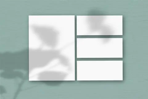 Several horizontal and vertical sheets of white textured paper on the backgro Stock Illustration