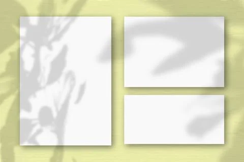 Several horizontal and vertical sheets of white textured paper on the backgro Stock Illustration