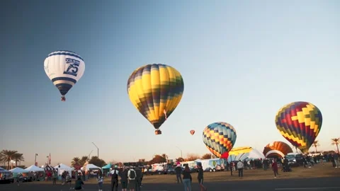 Several Hot Air Balloons Stock Footage 245466851