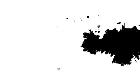 Several ink drops from right to left on wet paper 03 Vídeo Stock 70574883