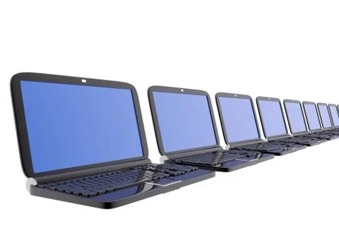 Several laptops Illustrazione stock