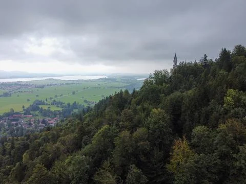 Several layers of mountains, viewed from high mountains are with light fog. Stock Photos