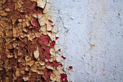 Several layers of peeling paint Foto stock