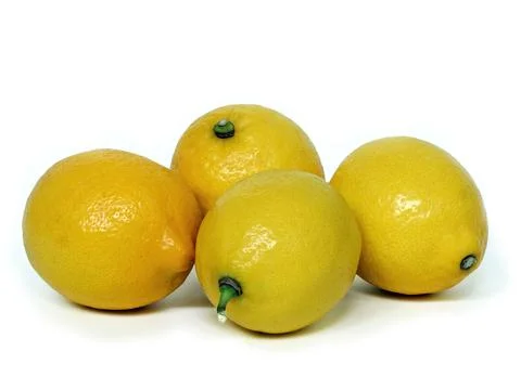 Several lemons on a white background Stock Photos