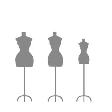 Several light mannequins on a light background Stock Illustration