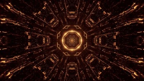 Several lights forming circular patterns behind a black background Stock Illustration