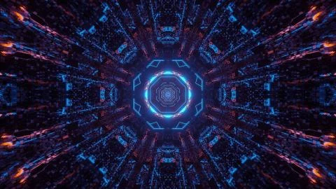 Several lights forming circular patterns behind a black background イラスト素材