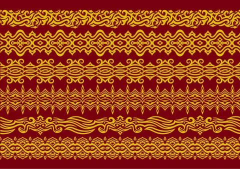 Several linear yellow patterns Stock Illustration