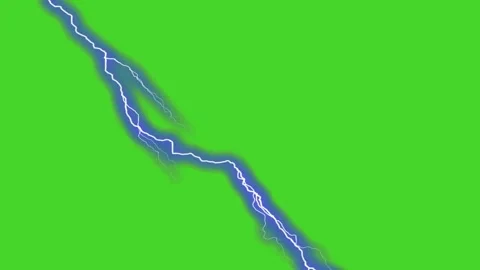 Several lines of sky lightning or sparks of bright blue lightning in middle of Stock Footage 285954470