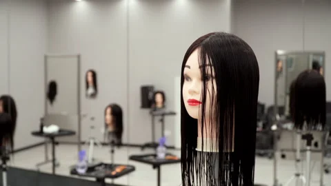 Several mannequin heads for practice Stock Footage 164061243