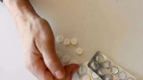 Several Many multi Pills on isolated white modern background medicine healthcare Video stock 336585963