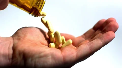 Several Many multi Pills on isolated white modern background medicine healthcare Video stock 336586598