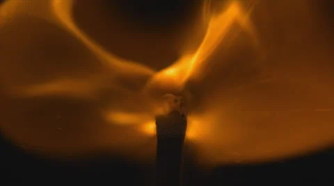Several Matches in a Column Burn in Slow Motion Macro Stock Footage 63622845