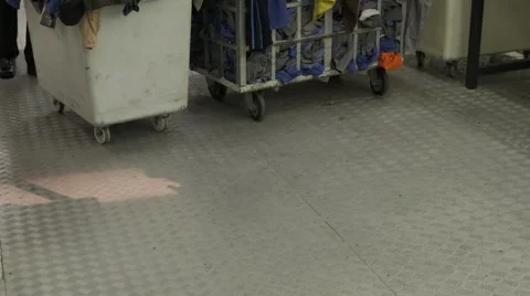 Several Men Work At Dry Cleaning Stock Footage 62842337