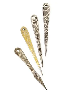 Several non spin throwing knives isolated on white background Stock Photos