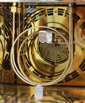 Several nozzle columns are installed in the gas chromatograph. equipment for 写真素材