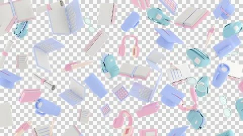 Several objects related to learning and school Stock Illustration