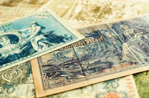Several old banknotes Stock Photos