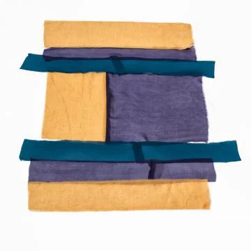 Several ordered strips of fabrics for patchwork Foto stock