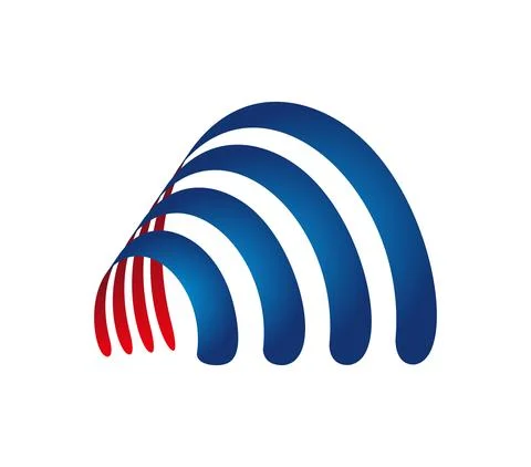 Several parallel lines wound around a transparent cone Stock Illustration