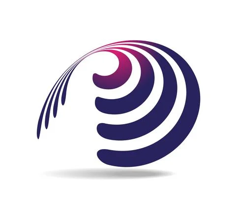 Several parallel lines wound around a transparent cone Stock Illustration