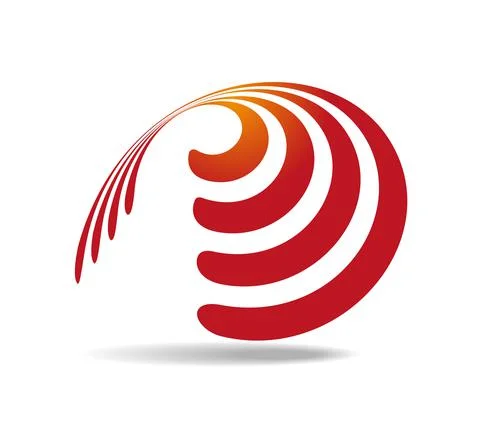 Several parallel red lines wound around a transparent cone Stock Illustration