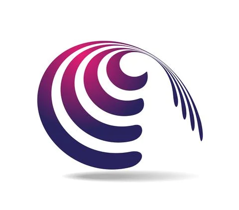 Several parallel violet lines wound around a transparent cone Stock Illustration