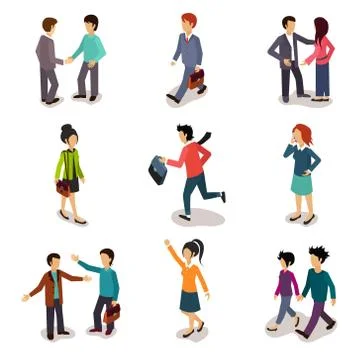Several People Isometric, Vector Stock Illustration