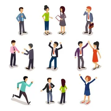 Several People Isometric, Vector Stock Illustration