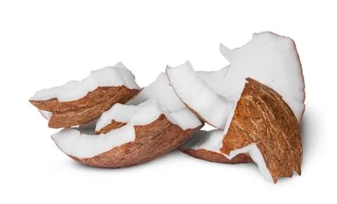 Several pieces of coconut pulp Stock Photos
