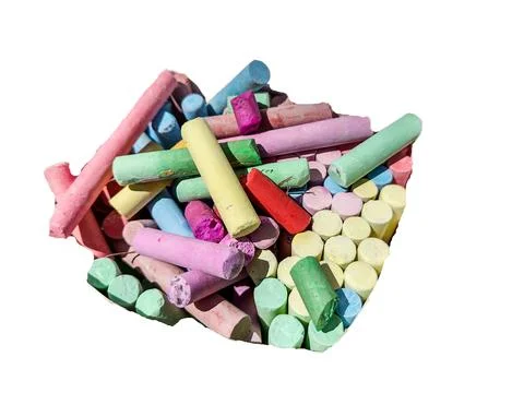 Several pieces of colored chalk Stock Photos