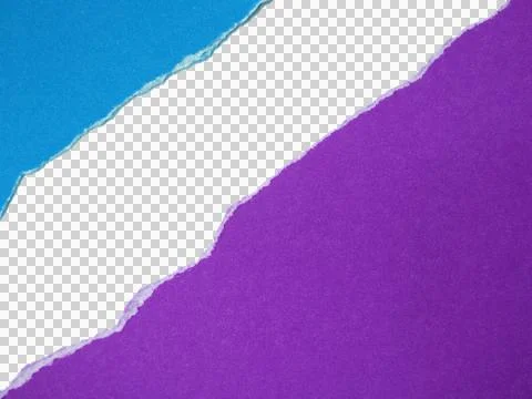 Several pieces of multi-colored torn-edge paper isolated on transparent backg Stock Photos