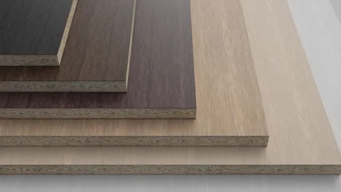 Several pieces of particleboard in different colors. Vídeos de archivo 336458992