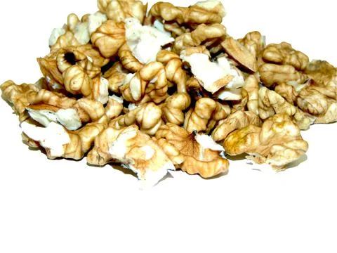 Several pieces of walnut kernel 库存照片