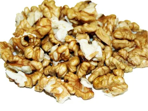 Several pieces of walnut kernel 스톡 사진