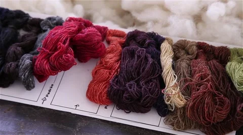 Several pieces of wool Stock Footage 56524122