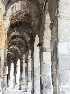 Several pillars of an old building Stock Photos