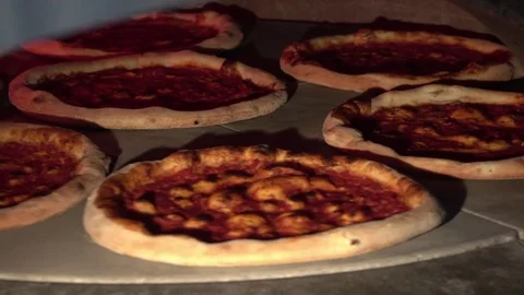 Several pizzas rotating Stock Footage 80894662