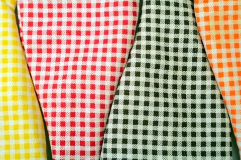 Several plaid fabrics Stock Photos