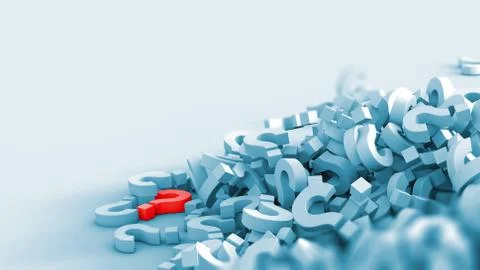 Several question marks fallen and piled up Illustrazione stock