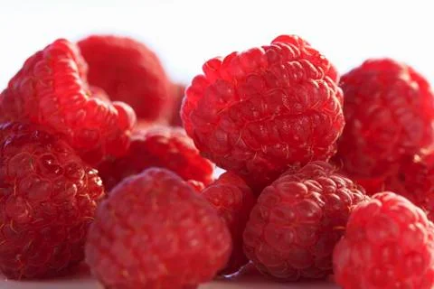 Several raspberries (close-up) Stock Photos