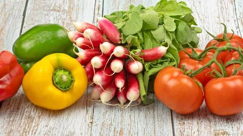Several raw vegetables, close-up. Stock Photos